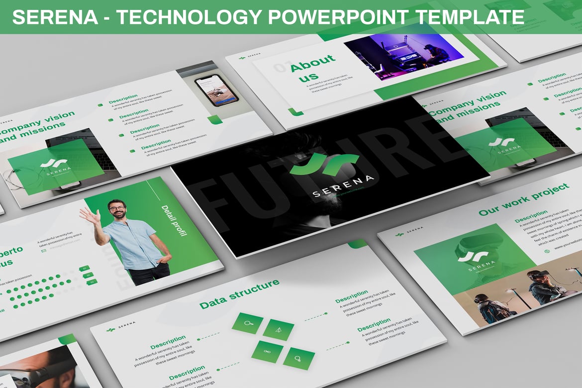 Serena - Template Powerpoint Teknologi Modern dan Elegan