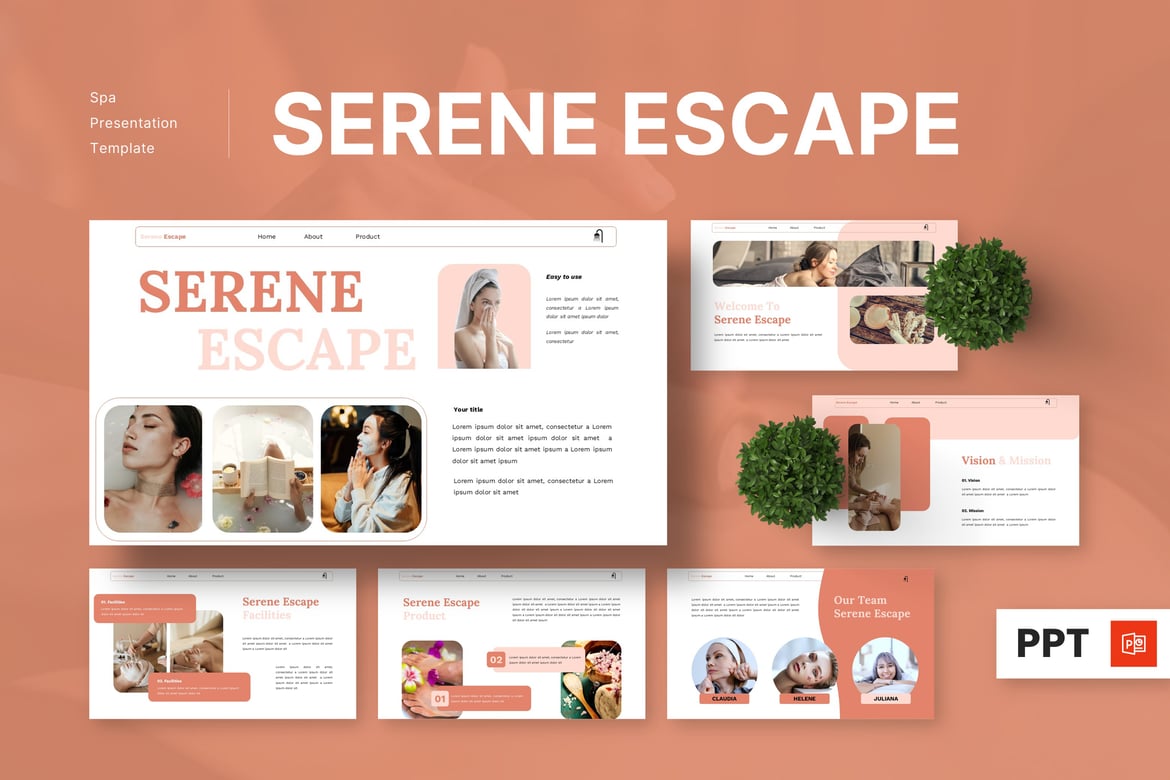 Template Presentasi Spa Serene Escape yang Menawan