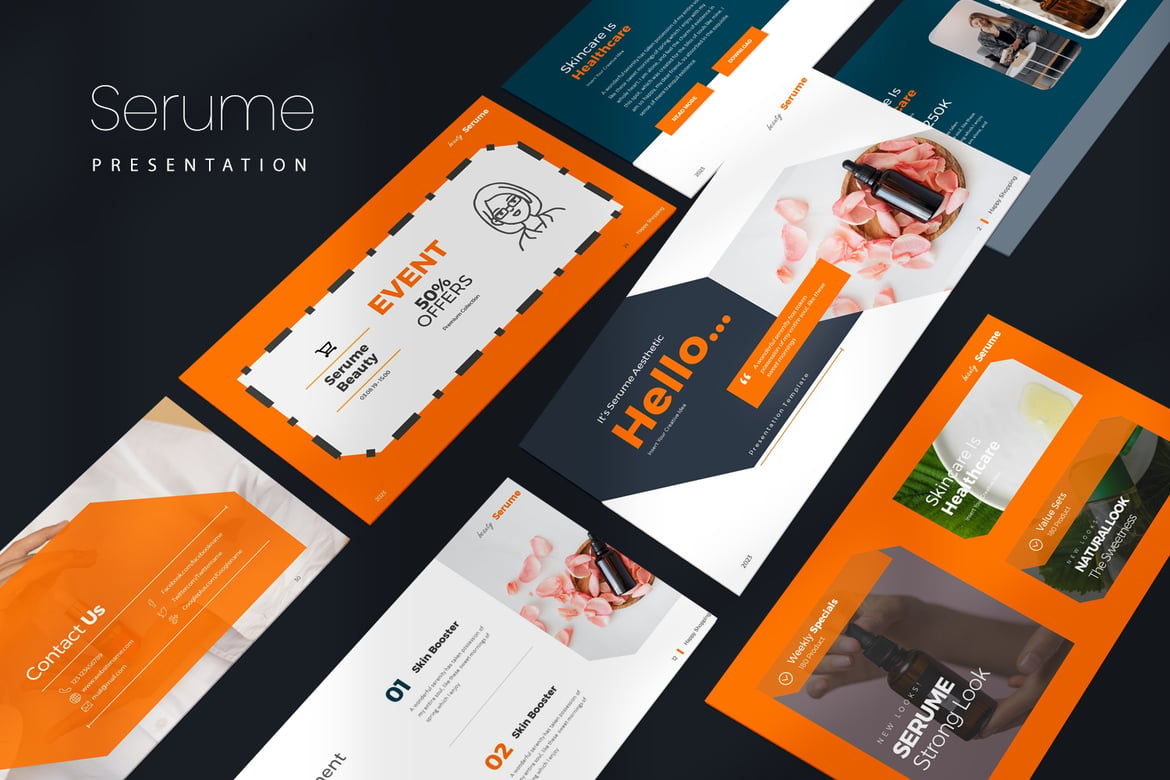 Template Presentasi PowerPoint Serume yang Menawan