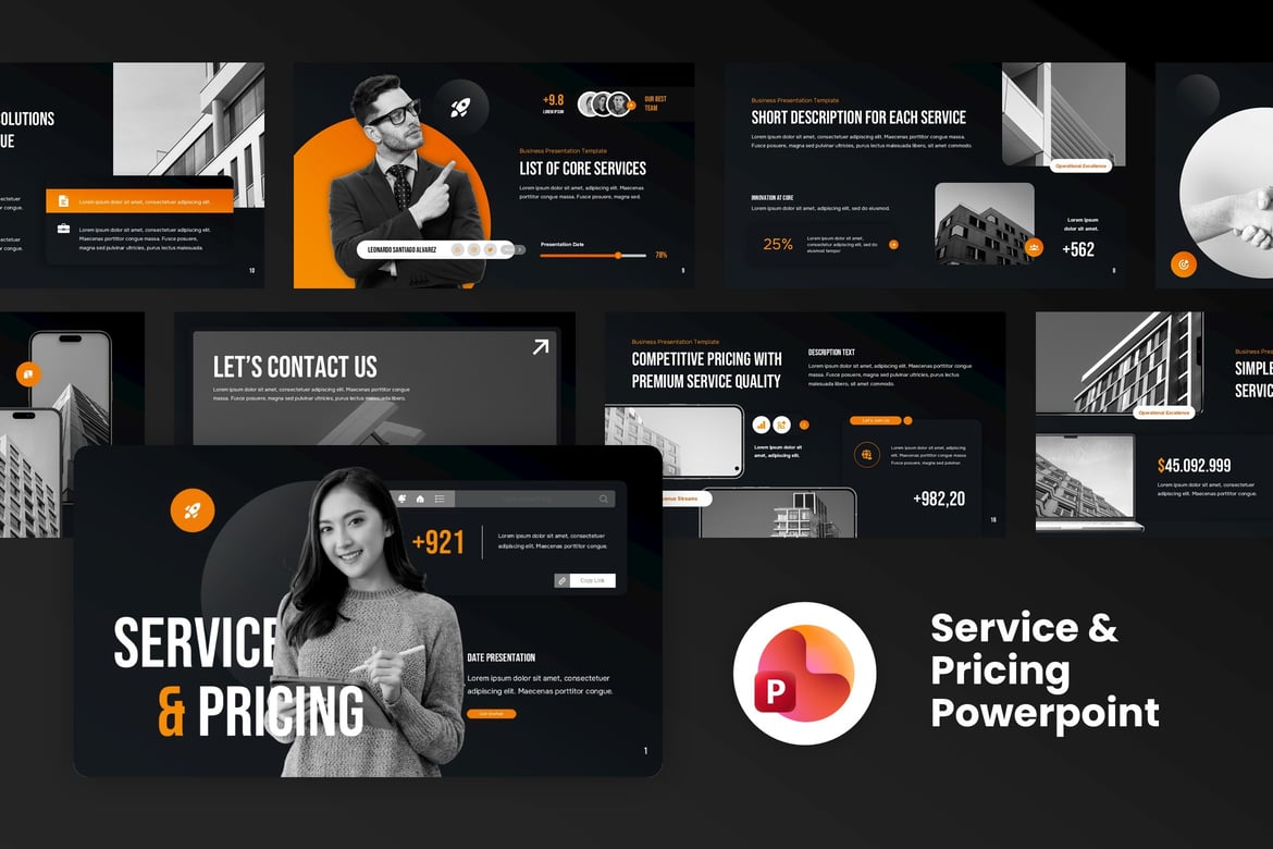 Template Presentasi PowerPoint untuk Layanan dan Harga yang Kreatif