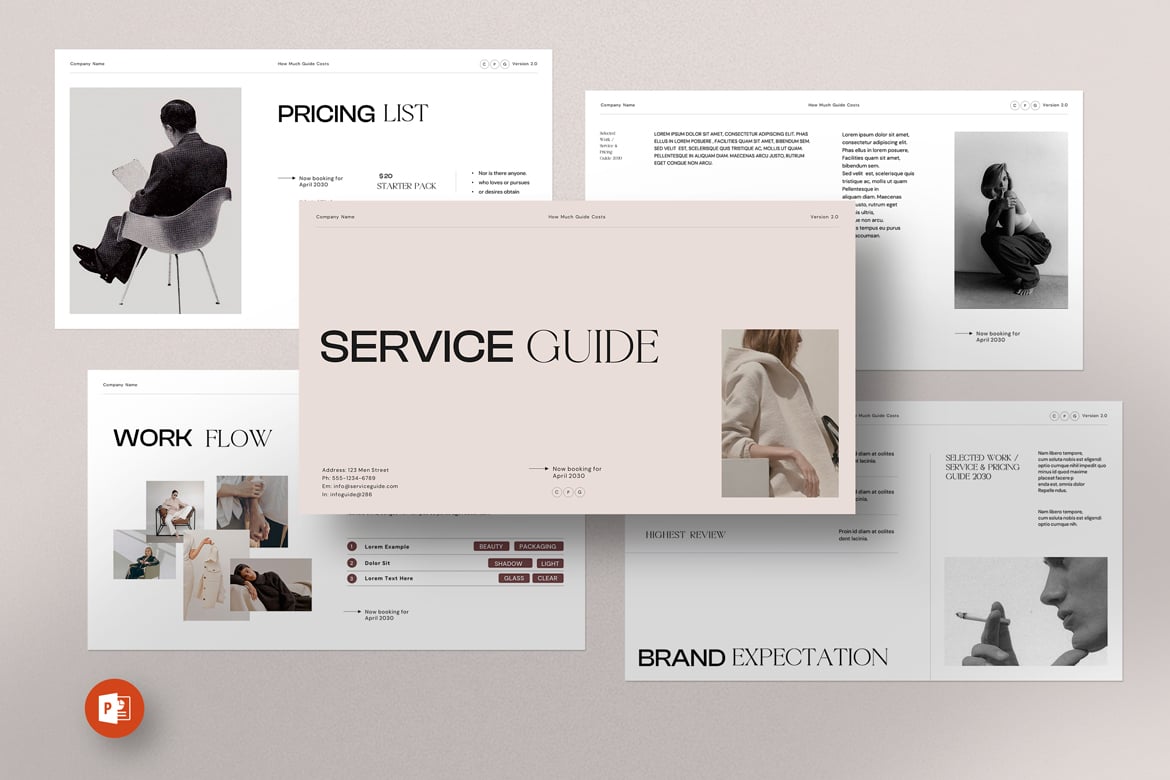 Template Presentasi PowerPoint Panduan Layanan yang Profesional