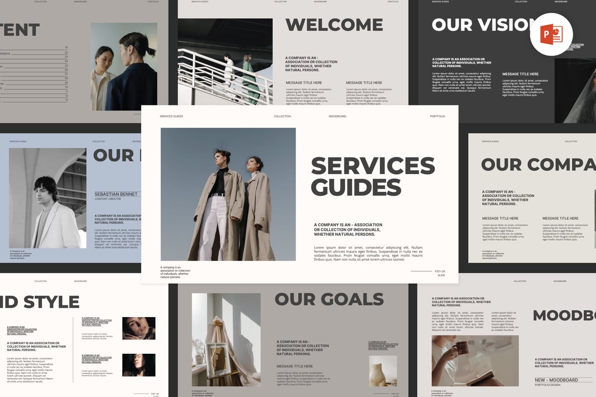 Template Presentasi PowerPoint: Panduan Layanan yang Modern dan Kreatif