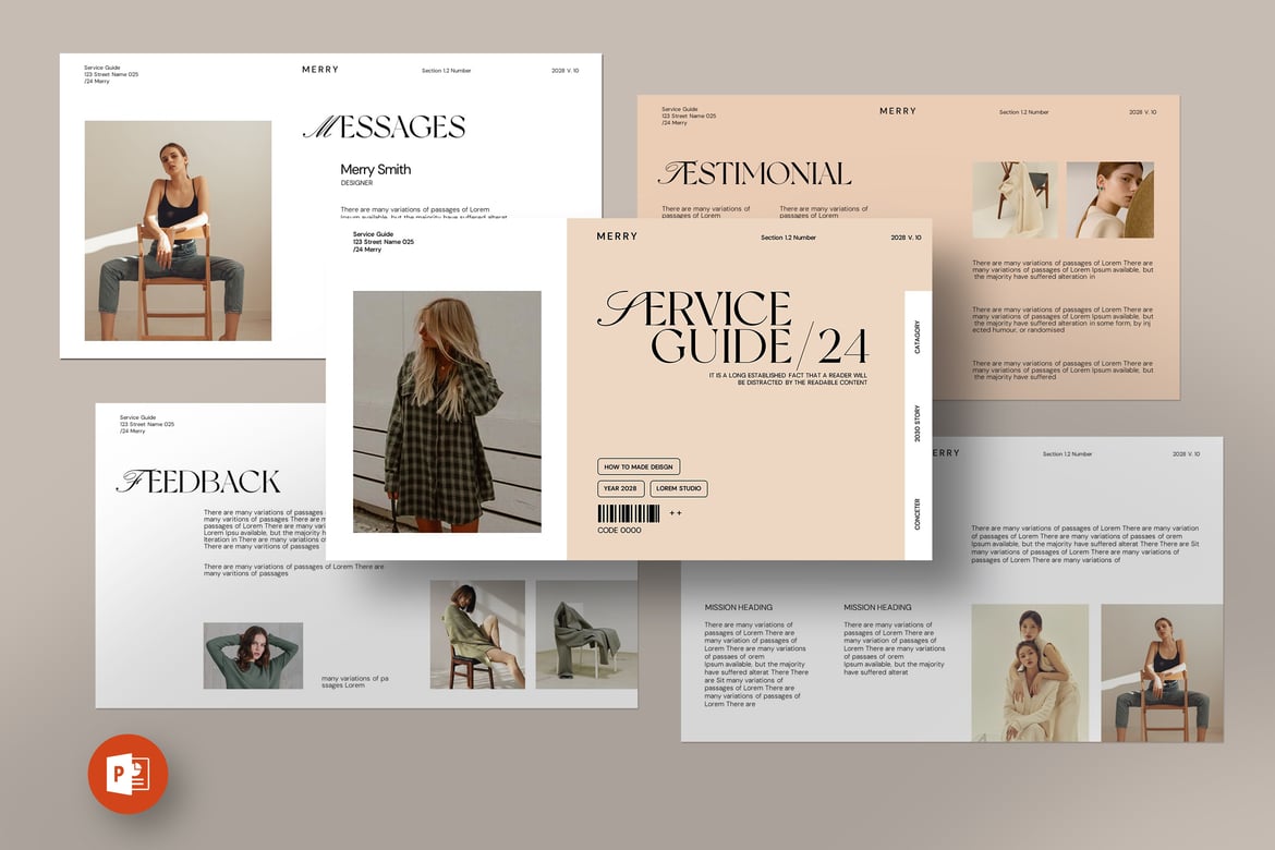 Template Presentasi PowerPoint Panduan Layanan yang Menarik