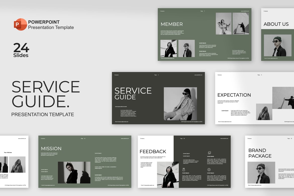 Template PowerPoint Panduan Layanan yang Menarik