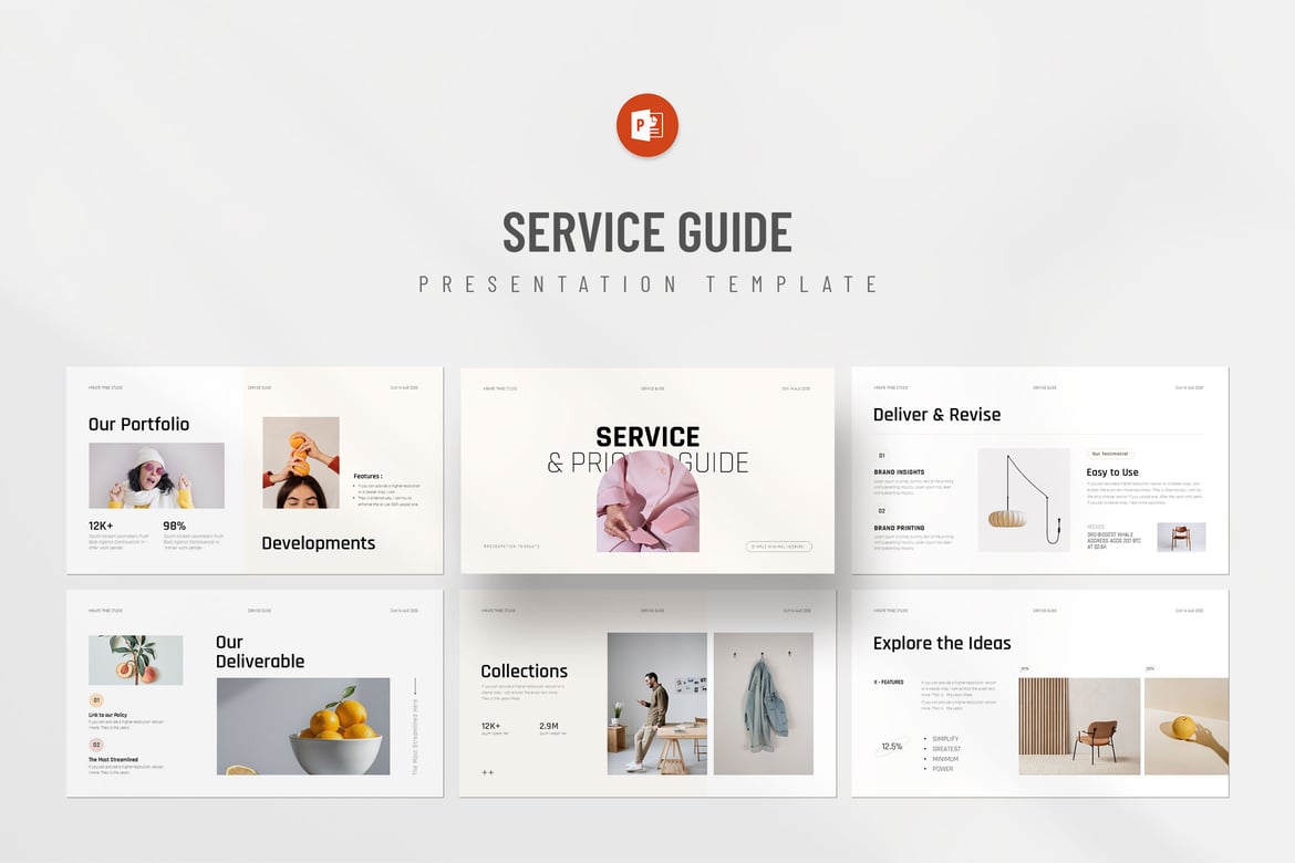 Template PowerPoint Panduan Layanan dan Harga yang Menarik
