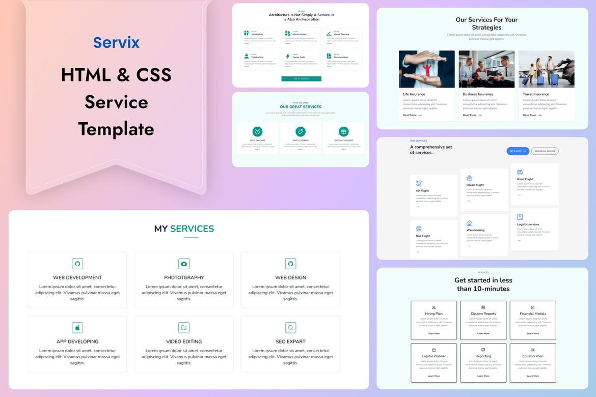Servix - Template Website HTML & CSS Modern untuk Layanan Anda