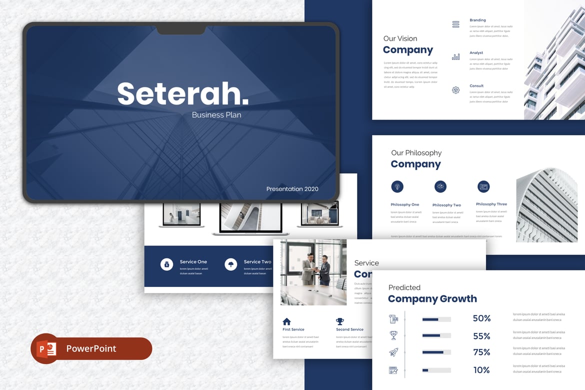 Seterah - Template PowerPoint Rencana Bisnis yang Menarik