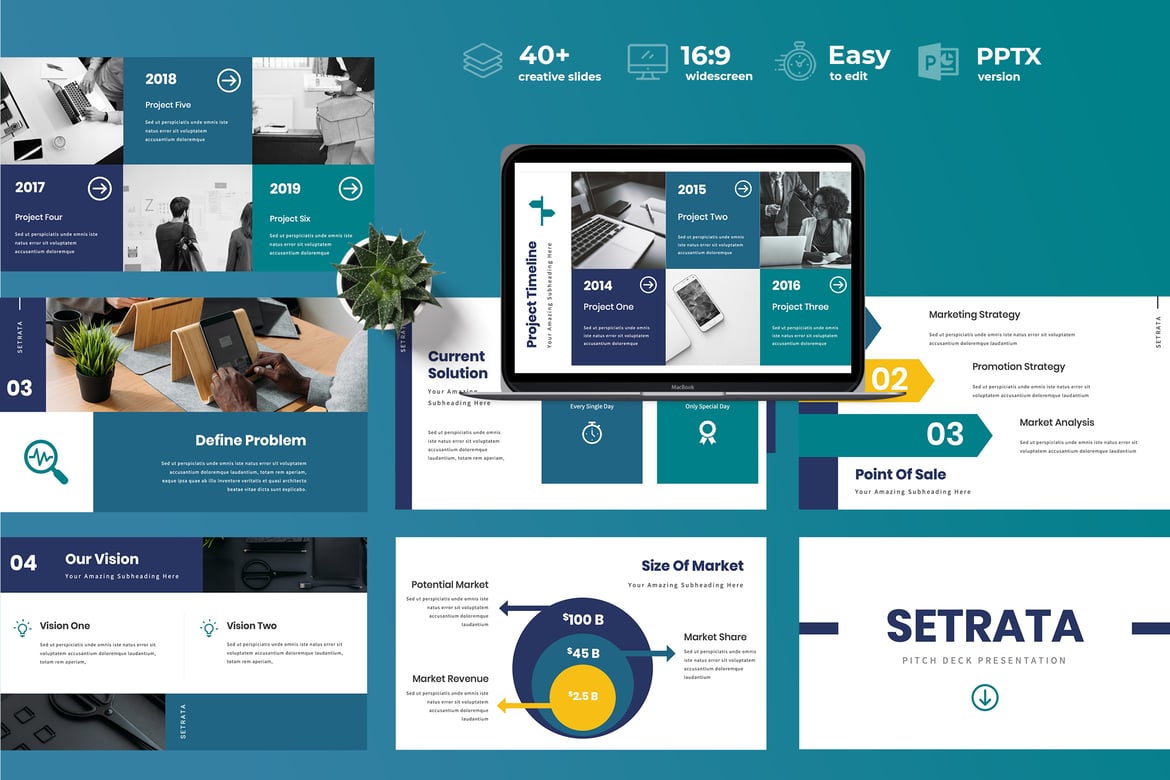 Setrata - Template Presentasi Powerpoint yang Modern dan Kreatif