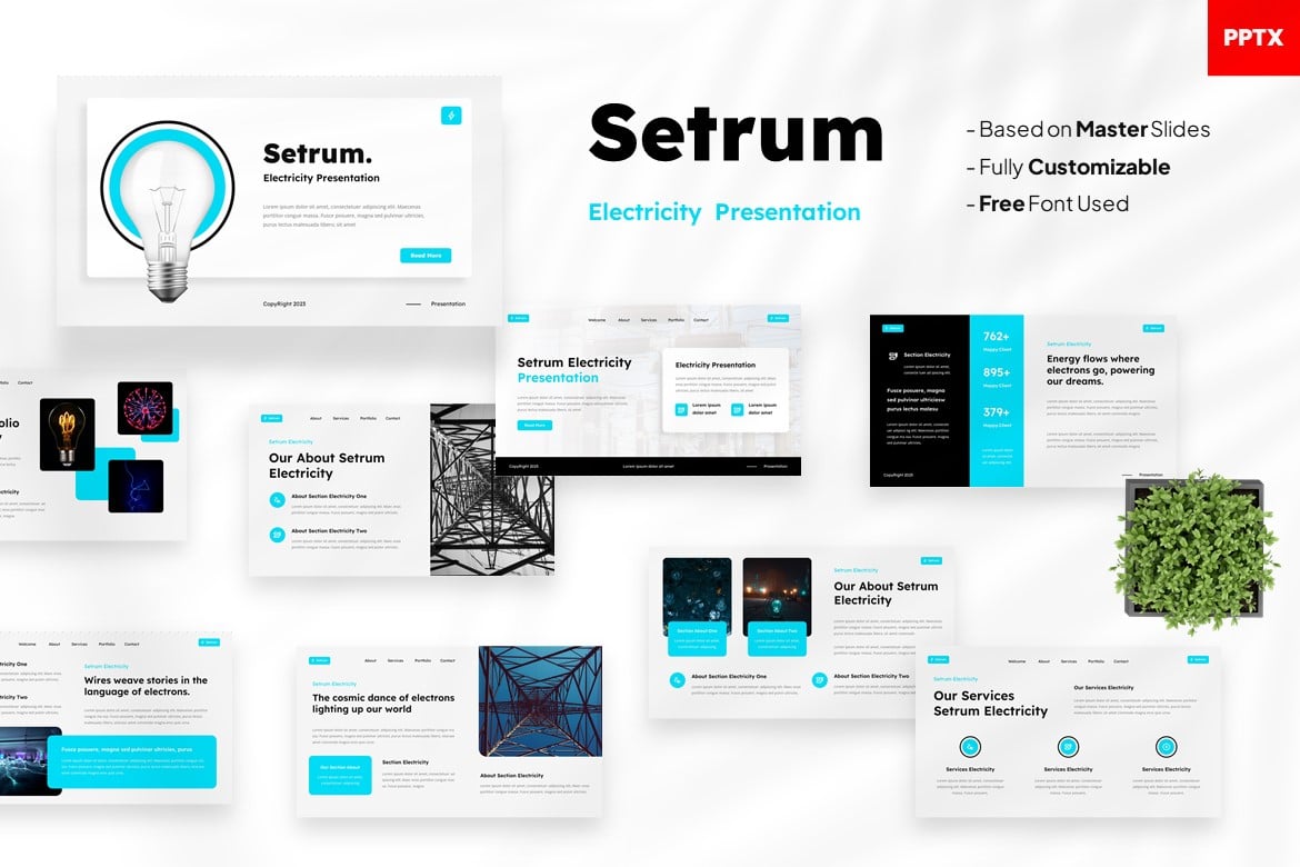 Setrum - Template Powerpoint Listrik yang Modern dan Kreatif