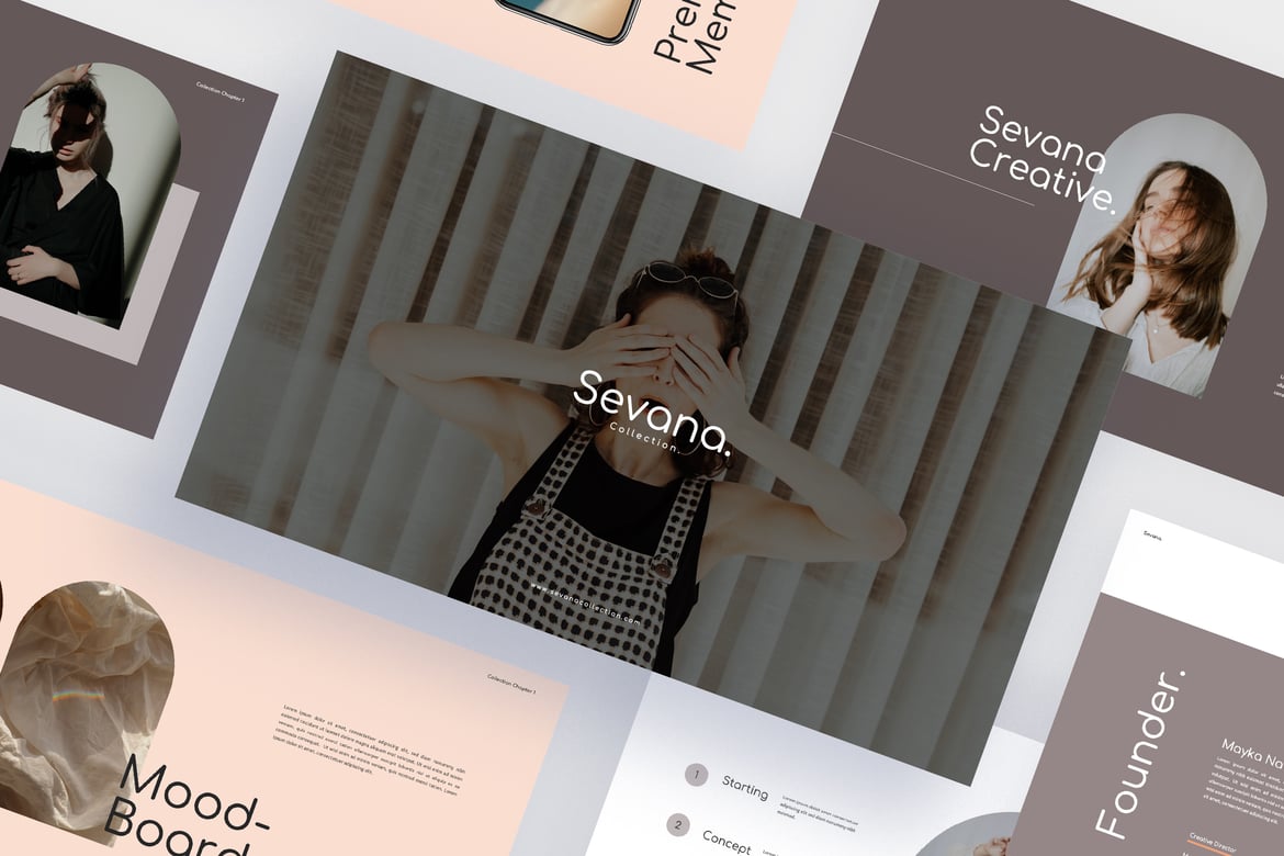 Template Presentasi Powerpoint Sevana untuk Fotografi yang Menarik
