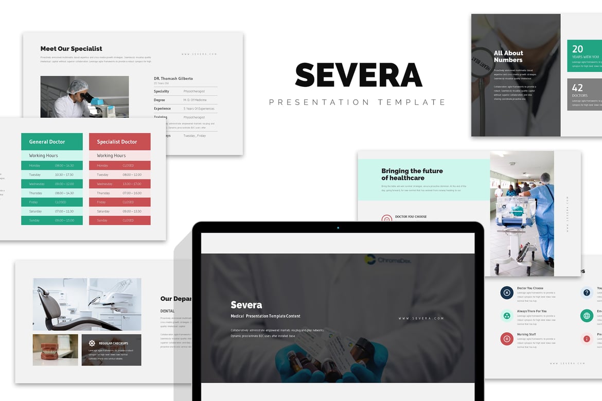 Severa: Template Presentasi PowerPoint untuk Kesehatan dan Medis