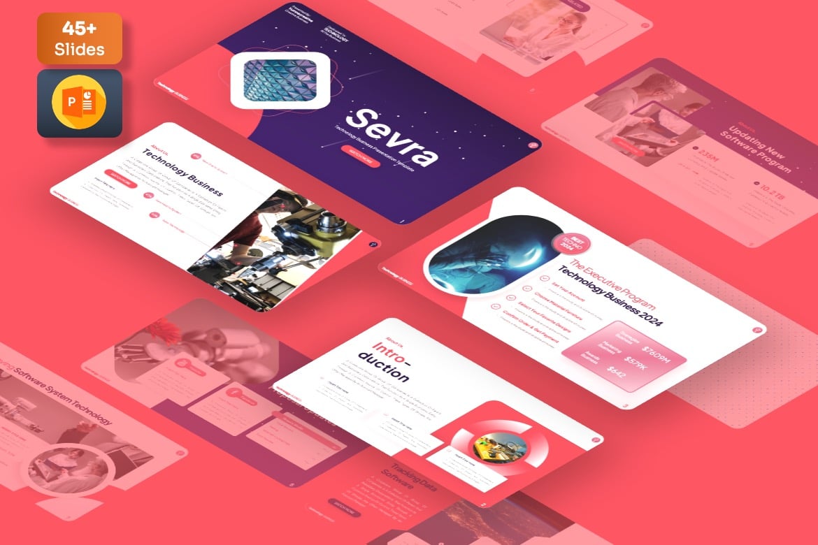 Sevra - Template Powerpoint Teknologi yang Menarik