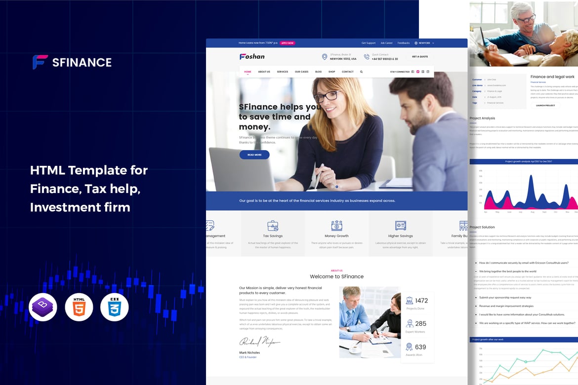 SFinance - Template Website Konsultasi Bisnis yang Profesional