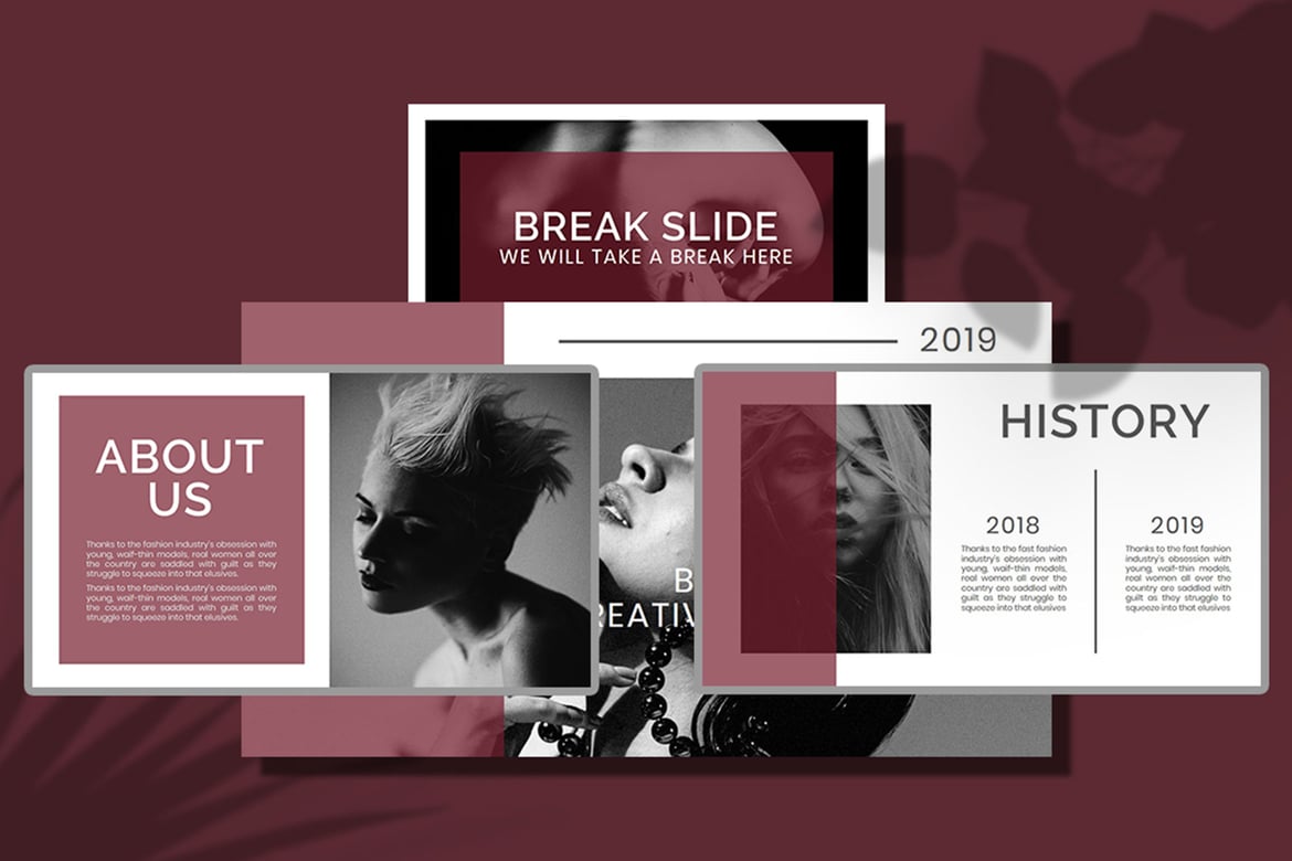 Template PowerPoint Shadie Hitam Putih yang Elegan