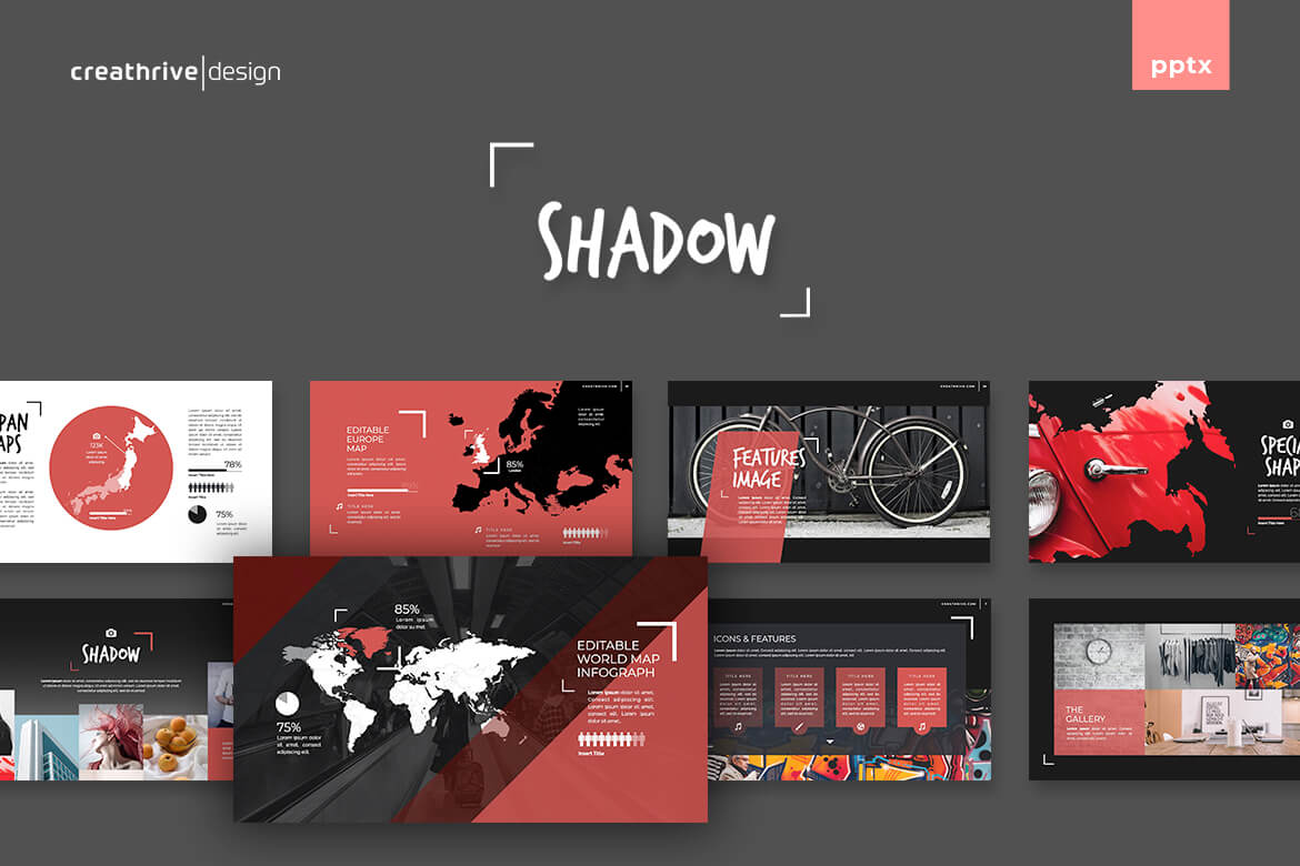 Template PowerPoint Shadow yang Elegan dan Profesional