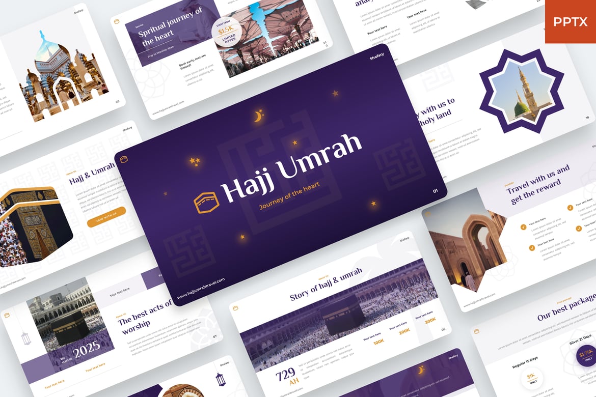 Template PowerPoint Shafary untuk Umrah & Haji yang Menarik dan Profesional