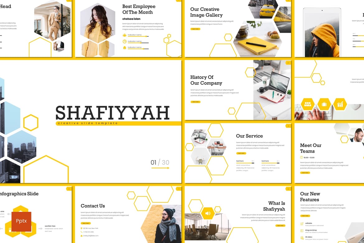 Template Presentasi PowerPoint Shafiyyah - Desain Minimalis dan Kreatif