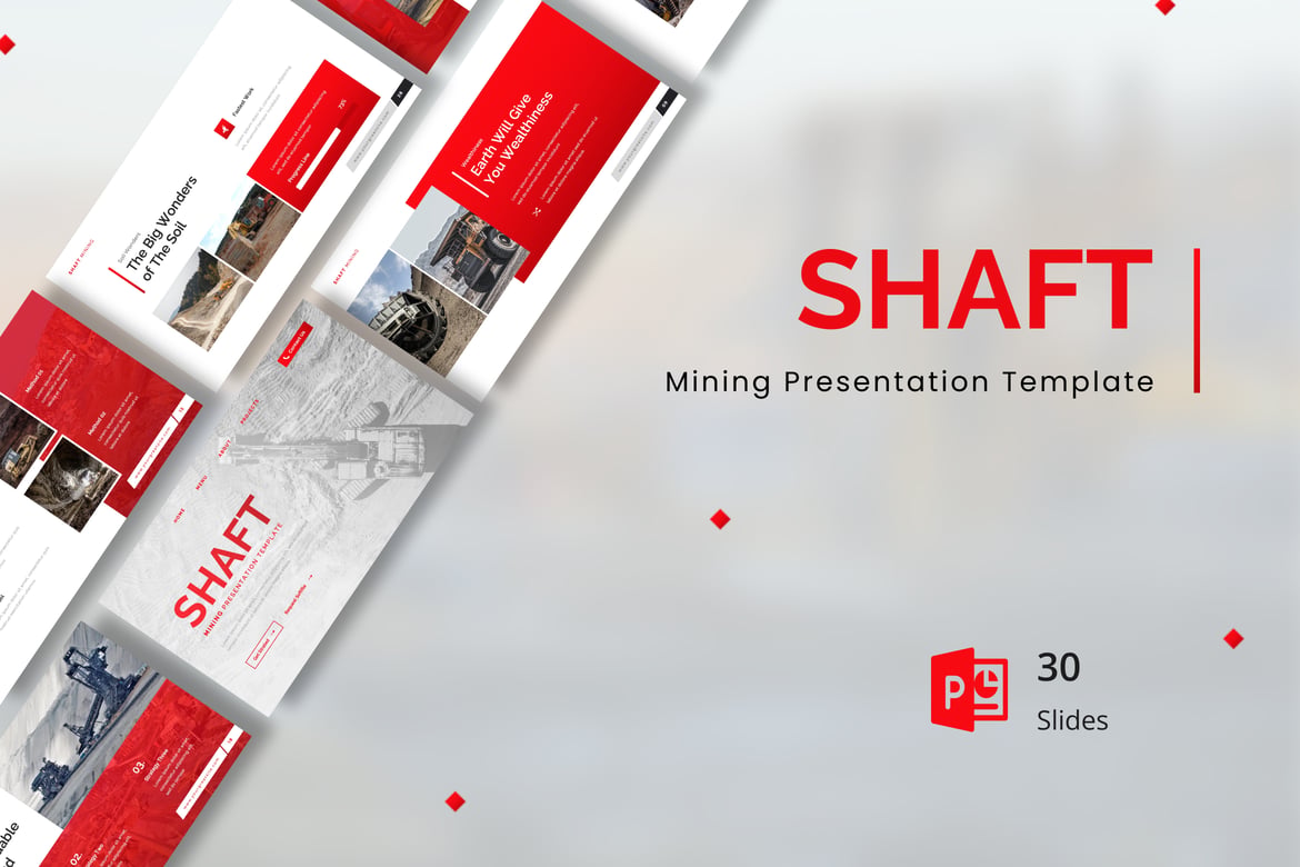 Template PowerPoint Industri Pertambangan - Shaft yang Menarik