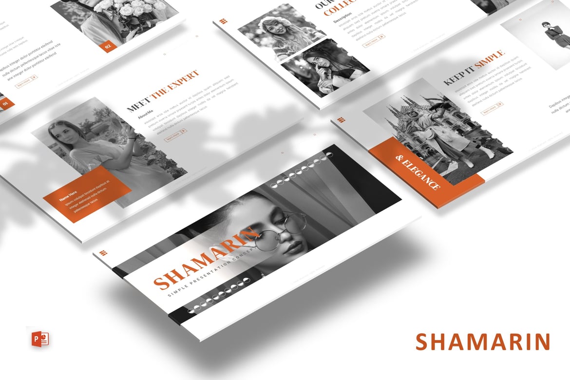 Template Presentasi PowerPoint Shamarin - Lookbook Modern dan Elegan