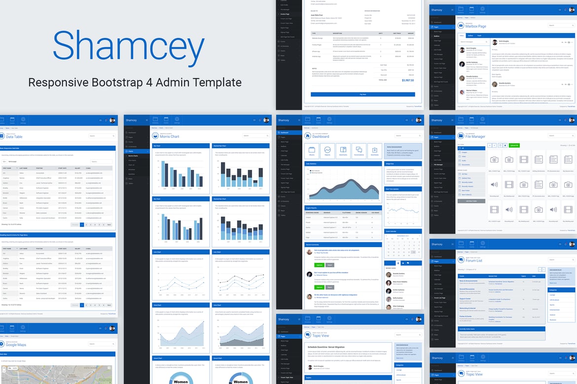 Template Website Admin Metro Style Shamcey dengan Bootstrap 4