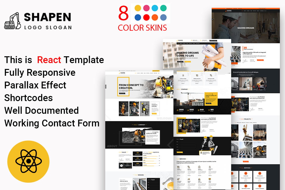 Shapen - Template Website Responsif untuk Konstruksi dan Arsitektur