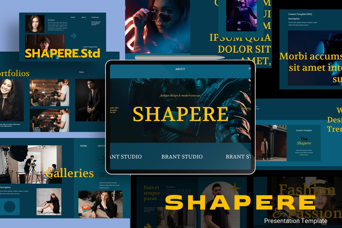 Template PowerPoint Shapere yang Menawan