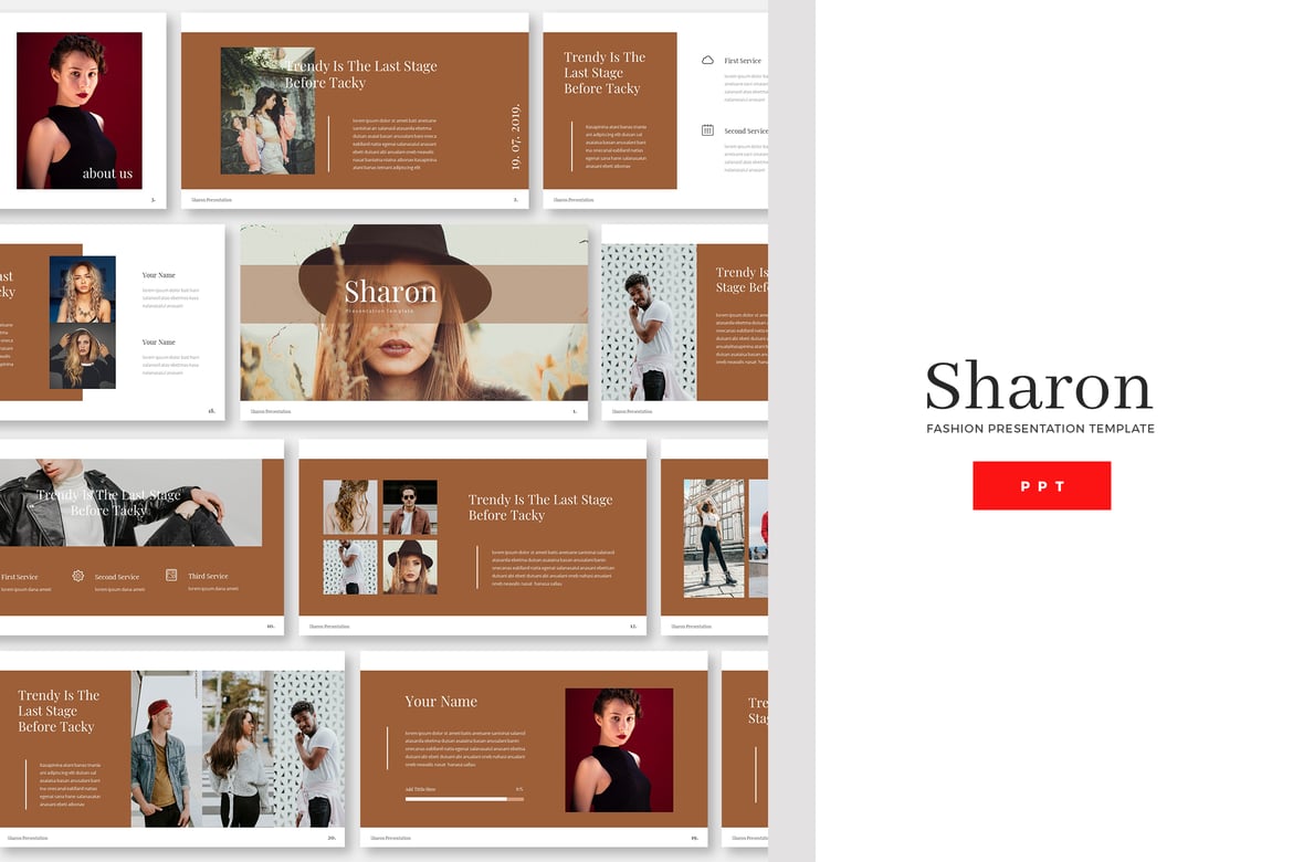Template Presentasi Fashion Sharon - Powerpoint yang Menarik dan Profesional