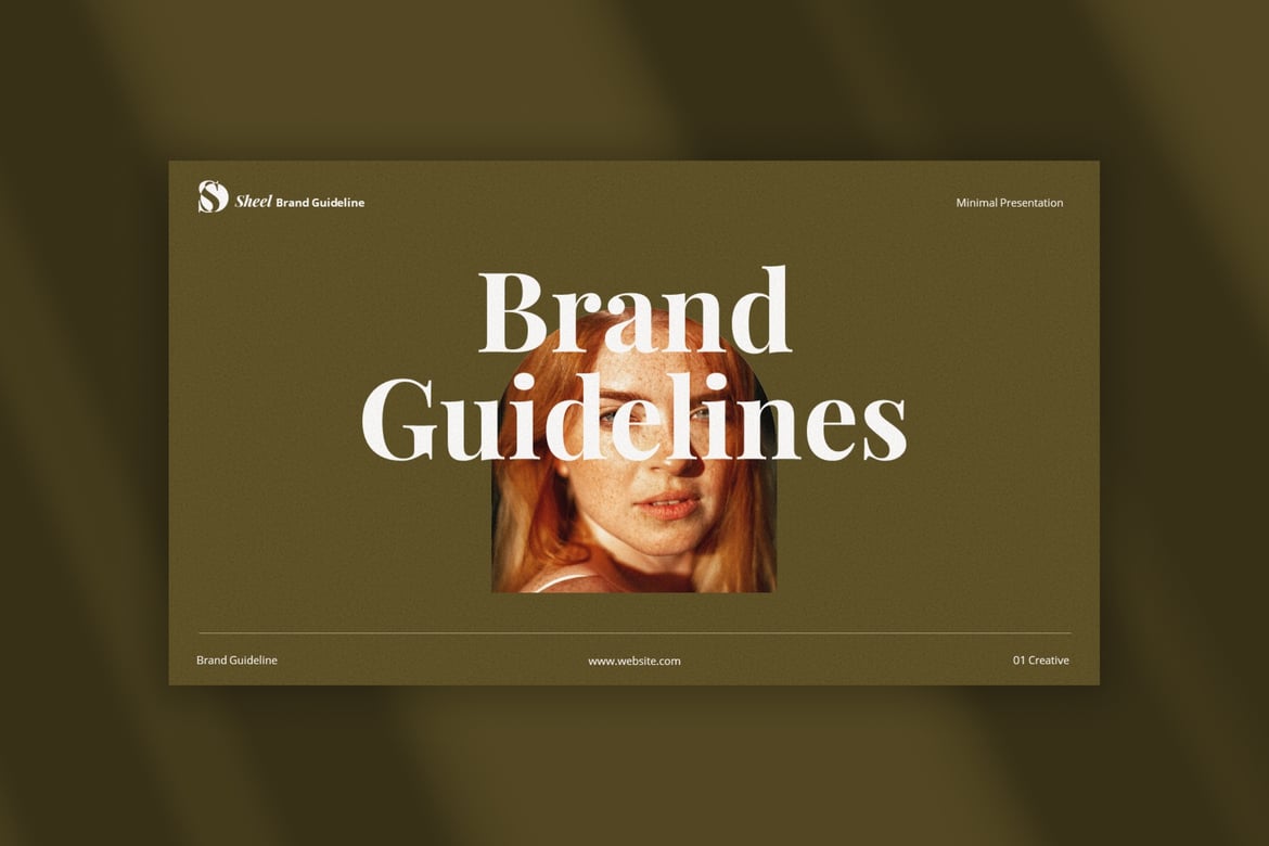 Template PowerPoint Panduan Merek Sheel yang Minimalis dan Elegan