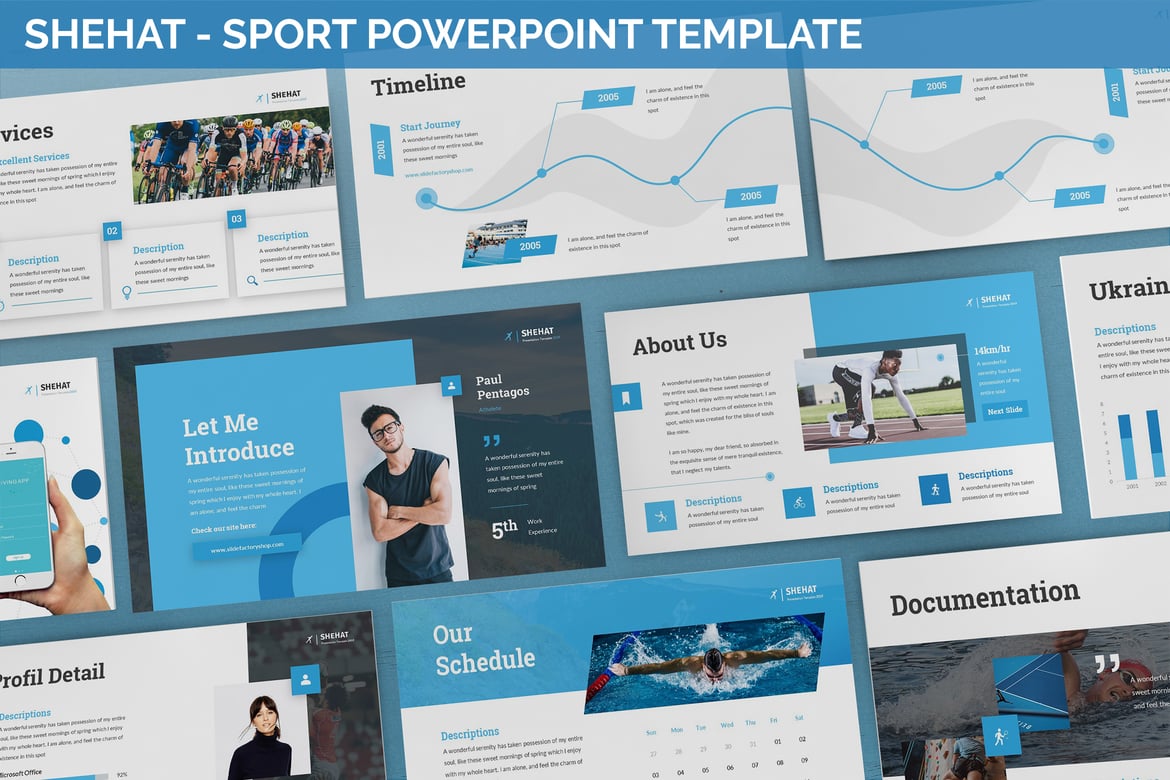 Template Presentasi Sport Modern - Shehat Powerpoint