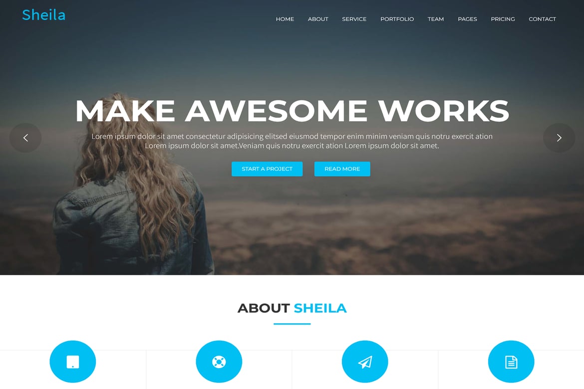 Sheila - Tema WordPress Desain Material untuk Agensi Kreatif Anda