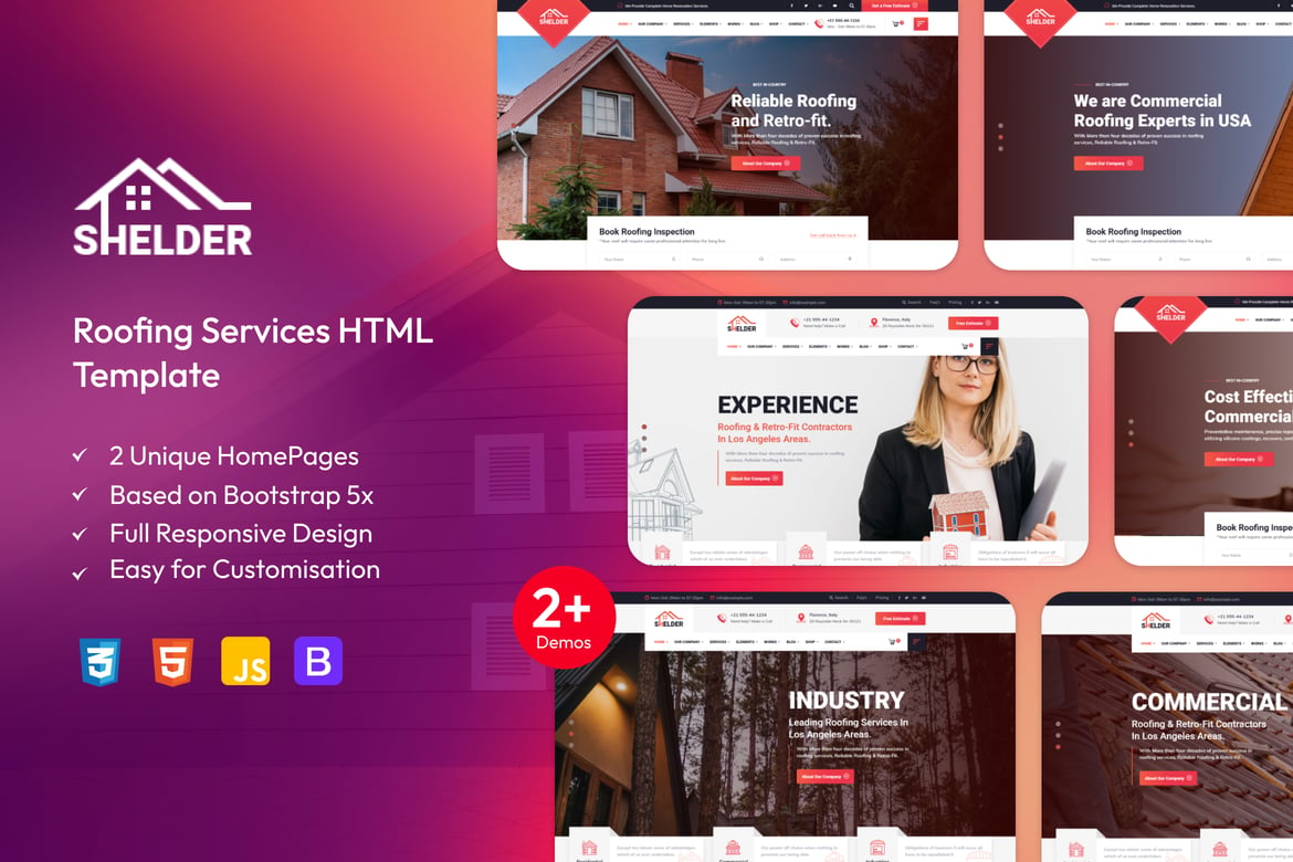 Shelder - Template Website Layanan Atap Modern dan Responsif
