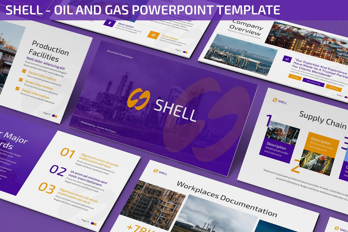 Template Presentasi PowerPoint Shell untuk Industri Minyak dan Gas