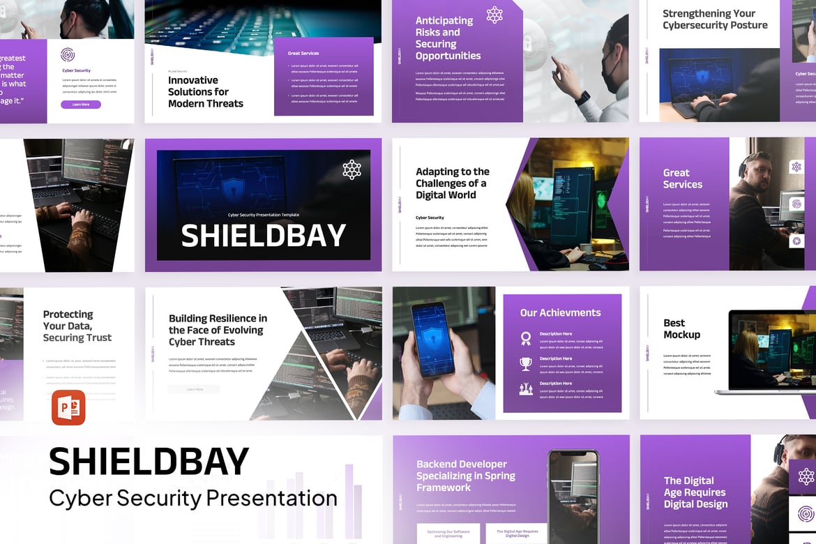 Template Presentasi PowerPoint Keamanan Siber - Shieldbay