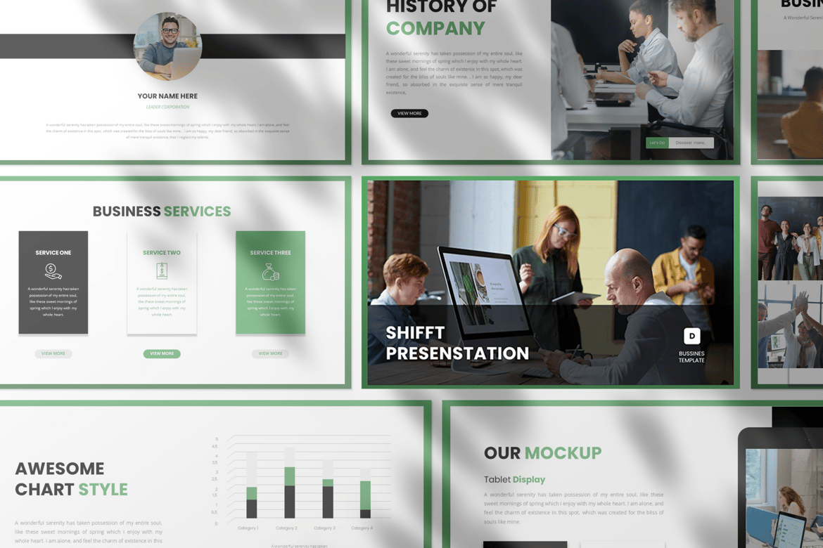 Shifft - Template Presentasi PowerPoint untuk Bisnis yang Menarik