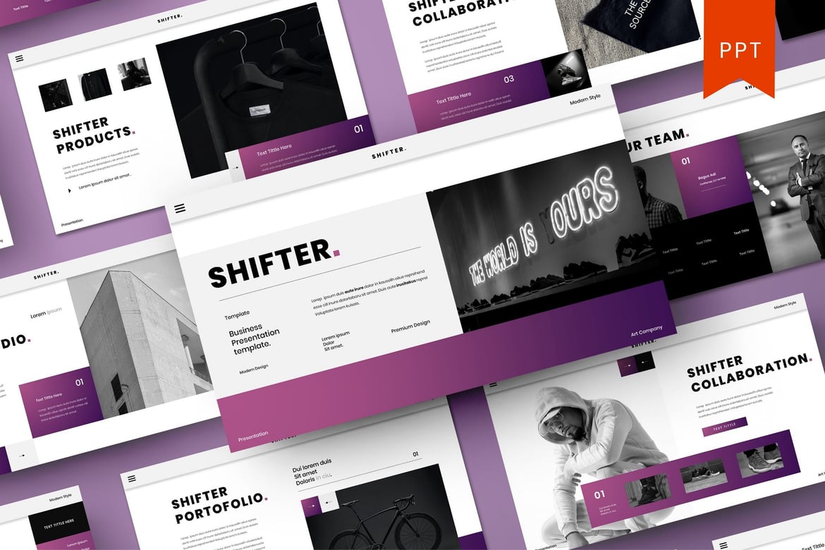 Shifter – Template PowerPoint Bisnis yang Menarik