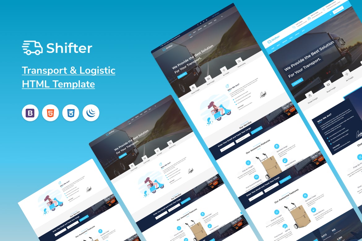 Shifter – Template Website Transportasi & Logistik yang Modern