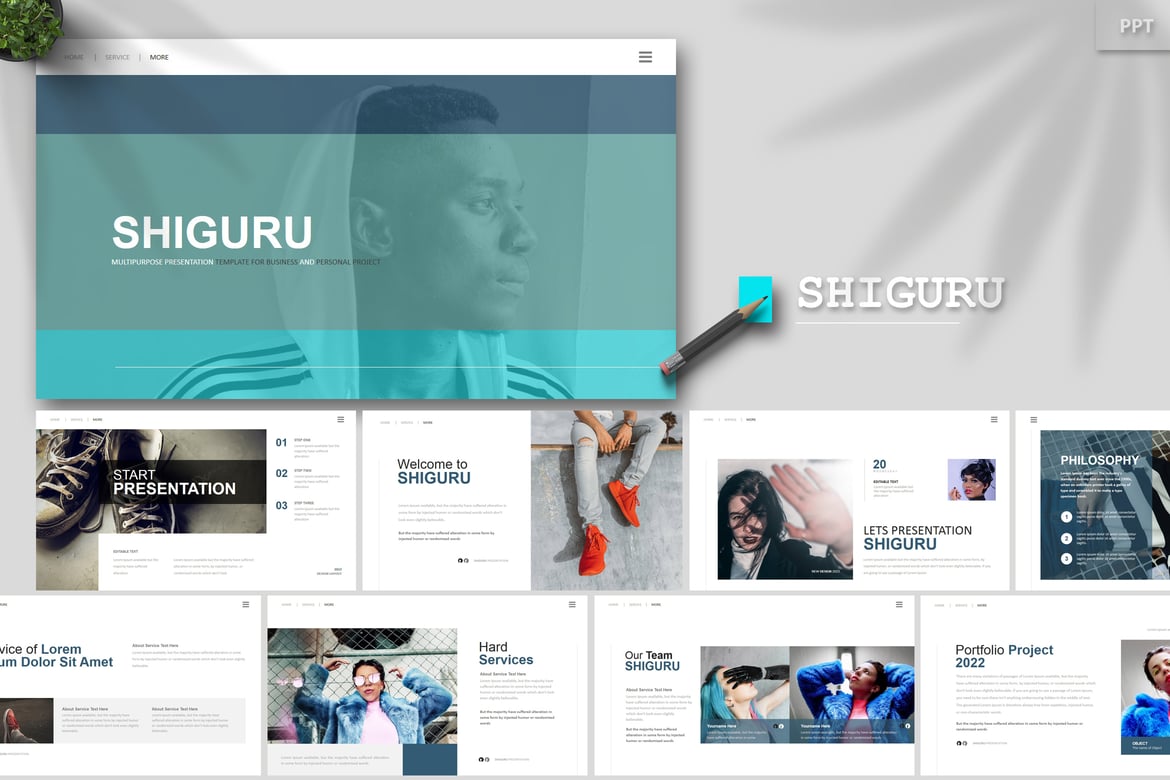 Shiguru - Template PowerPoint Kreatif untuk Presentasi Menarik
