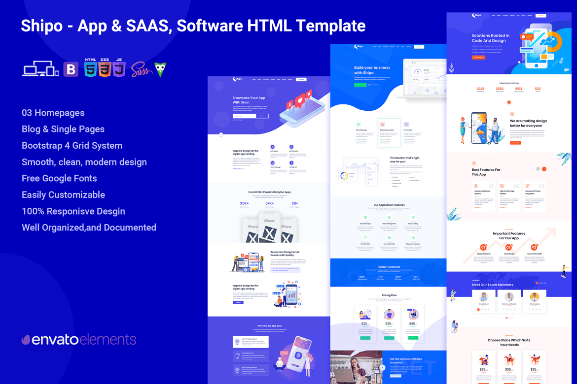 Shipo - Template Website Bootstrap untuk Aplikasi & SaaS Modern