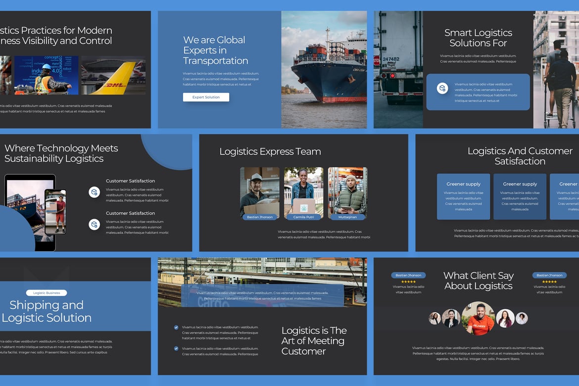 Template Powerpoint untuk Pengiriman dan Logistik yang Profesional