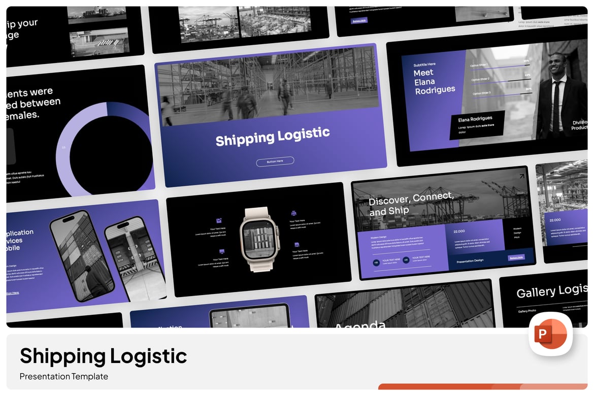 Template PowerPoint Logistik Pengiriman yang Menarik