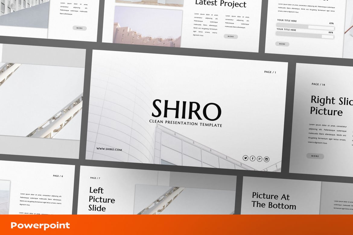 Template Presentasi Powerpoint Shiro yang Profesional dan Modern