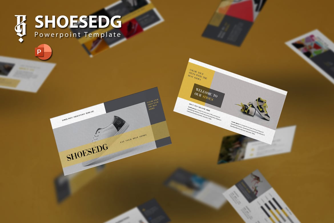Template Powerpoint Sepatu yang Kreatif dan Modern