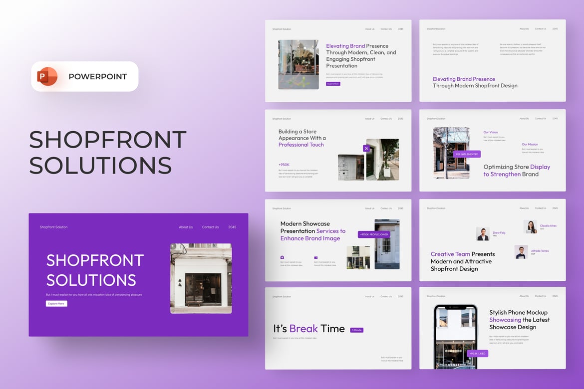 Template PowerPoint Solusi Toko yang Modern dan Menarik