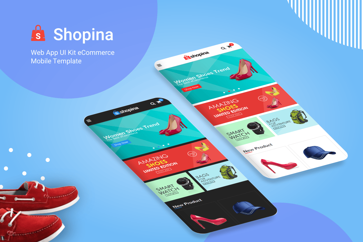 Shopina - Template Web Mobile eCommerce yang Modern dan Mudah Digunakan