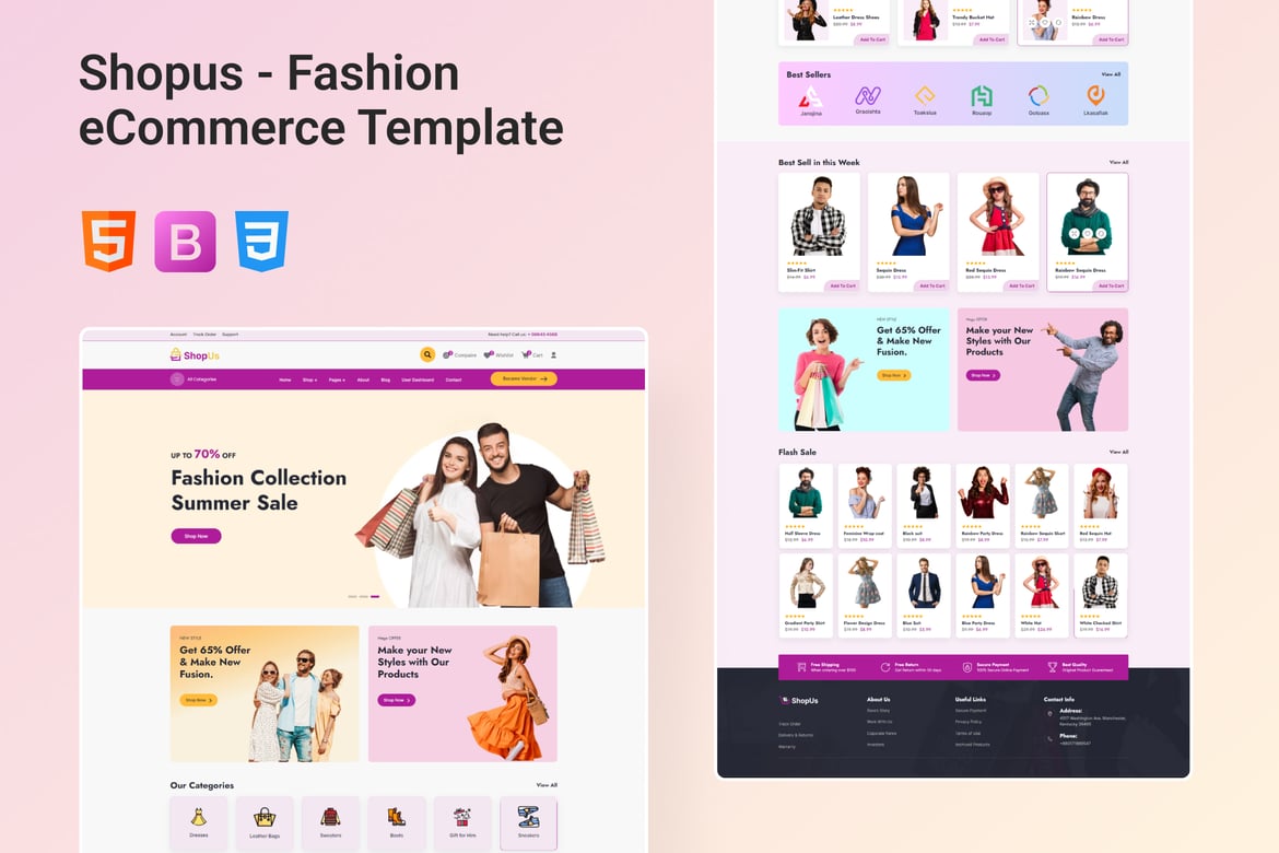 Shopus - Template Website eCommerce Bootstrap 5 yang Modern