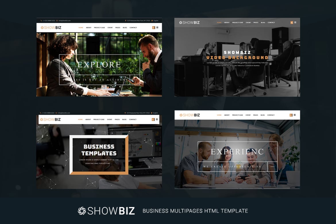 Showbiz - Template Website Bisnis Multipage yang Responsif dan Kreatif