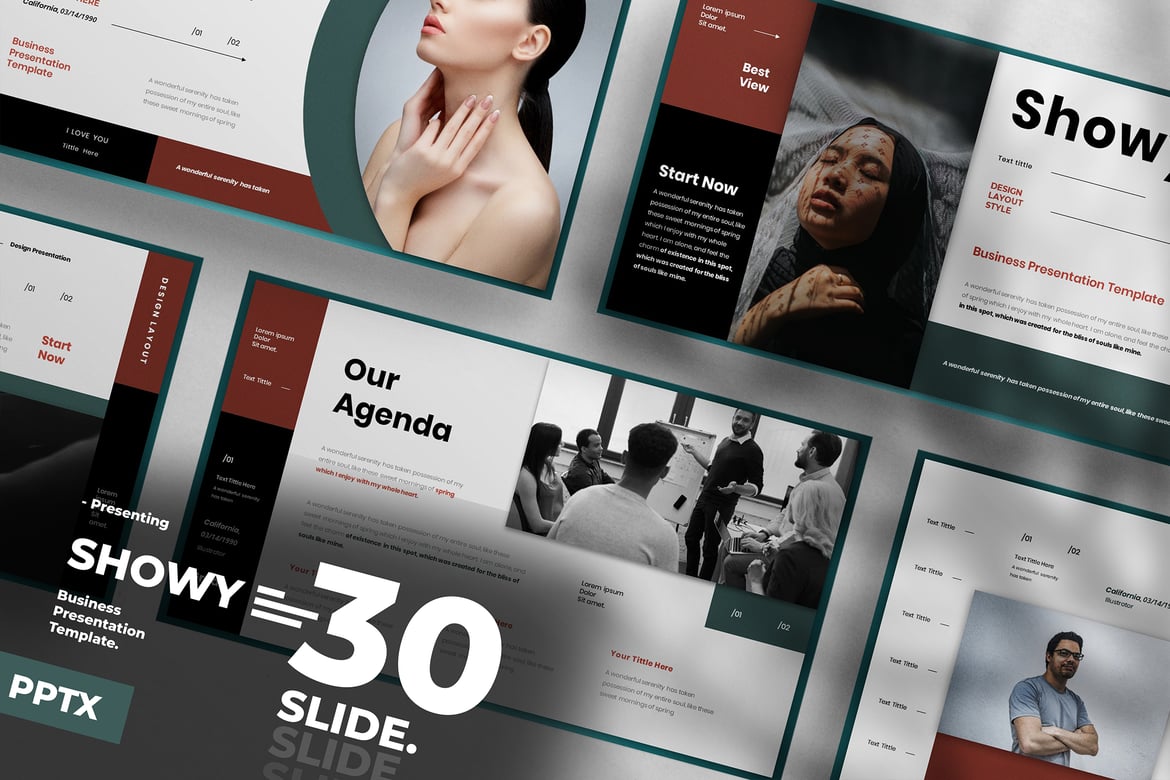 Template Presentasi PowerPoint Showy yang Menarik untuk Bisnis Anda
