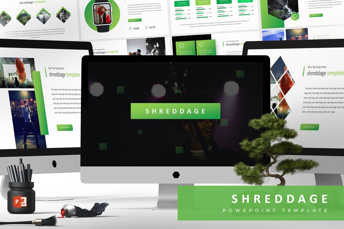 Shreddage - Template PowerPoint Serbaguna yang Menawan