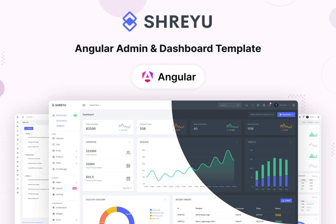 Shreyu - Template Admin & Dashboard Angular 12 Premium