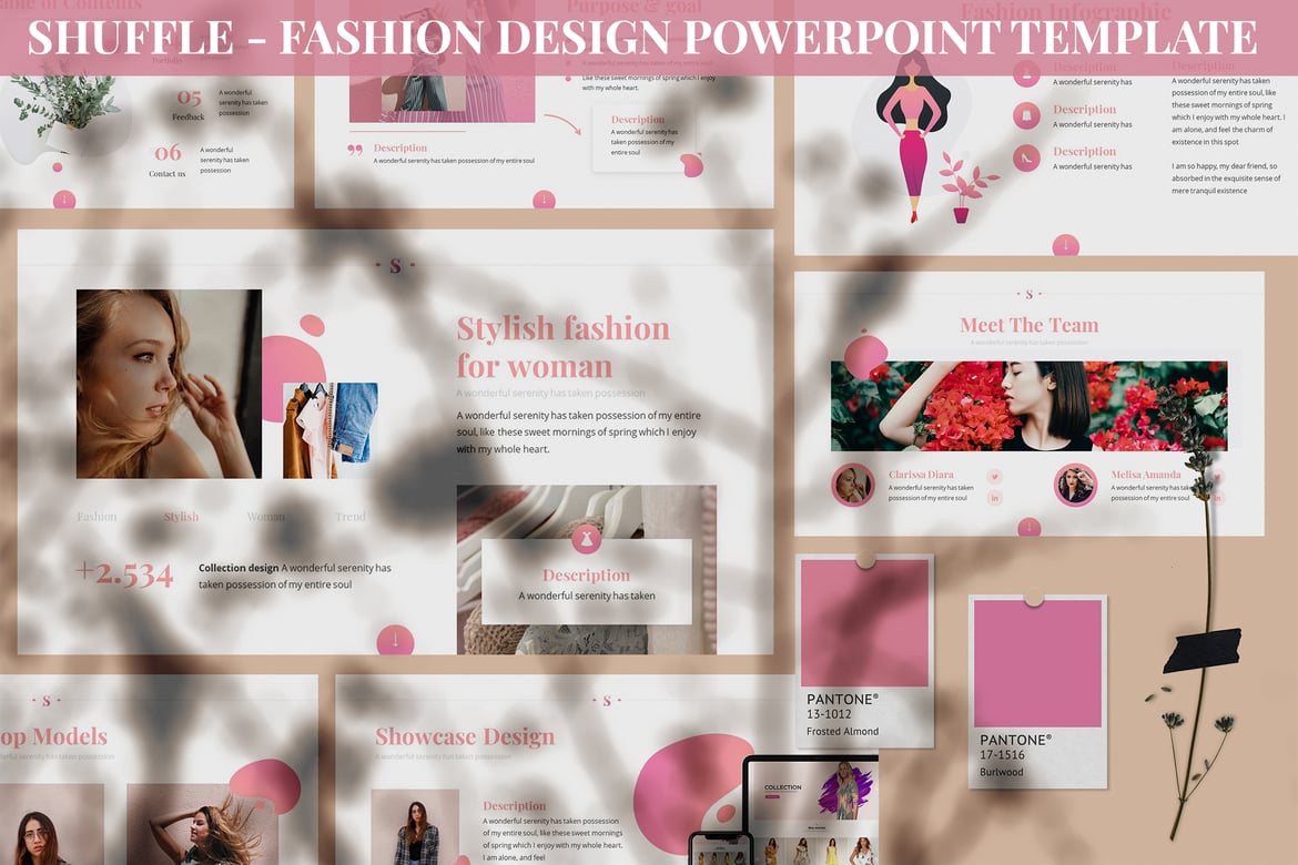 Shuffle - Template Powerpoint Desain Fashion yang Menawan
